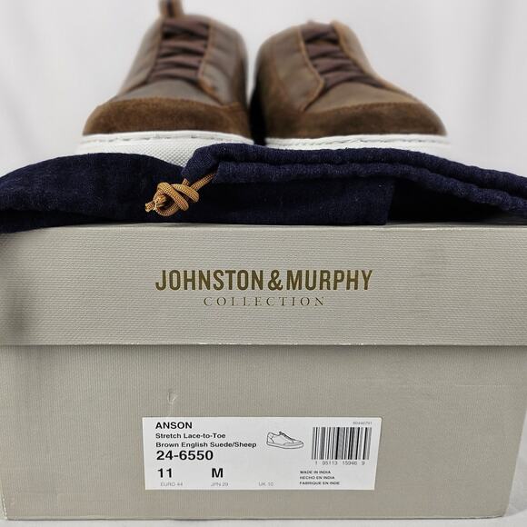 JOHNSTON & MURPHY ANSON STRETCH LACE-TO-TOE MEN'S SHOES - SIZE 11M STYLE 24-6550 - Picture 8 of 13